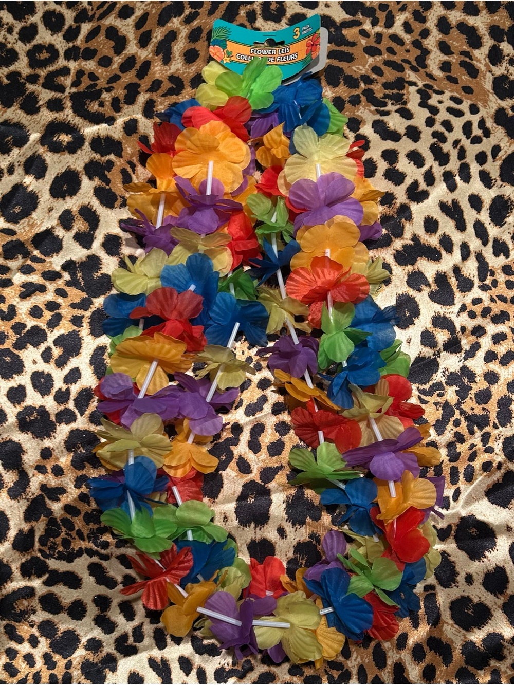 Greenbrier International 3-Pack Rainbow Flower Leis 19" Necklaces